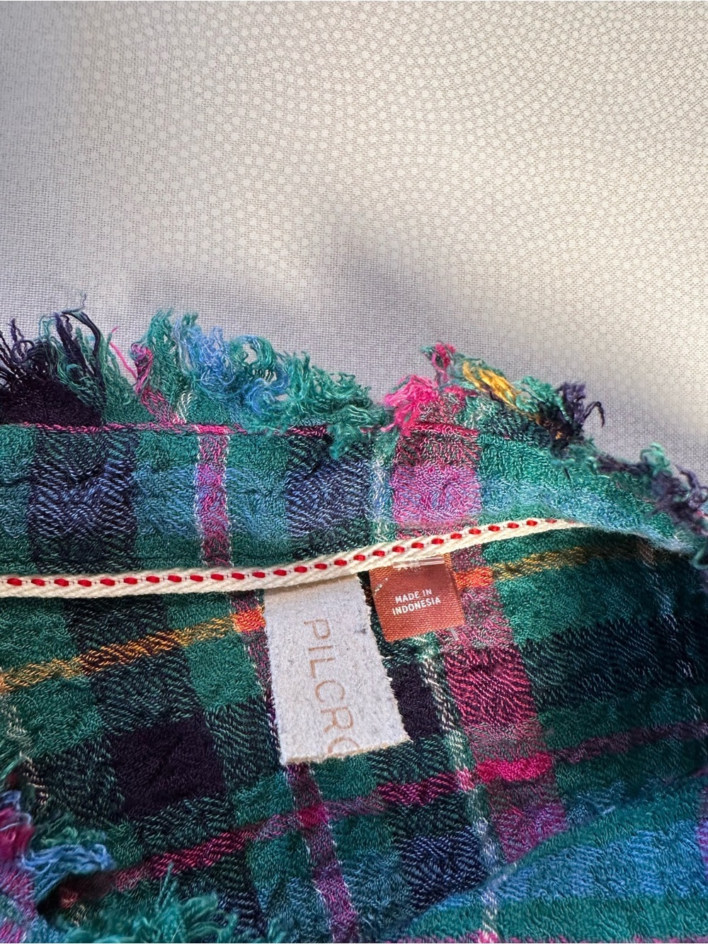 Pilcro Anthropologie Plaid Frayed Gauze Peasant Blouse Top Women’s M Boho - Picture 7 of 13